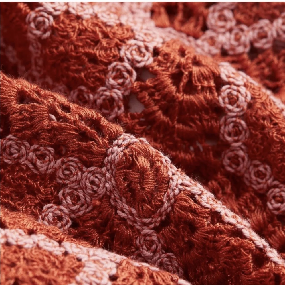 *LAST CHANCE* THE WHITE LOTUS x H&M CROCHETED PANTS, Orange Crochet Pants - Picture 8 of 12